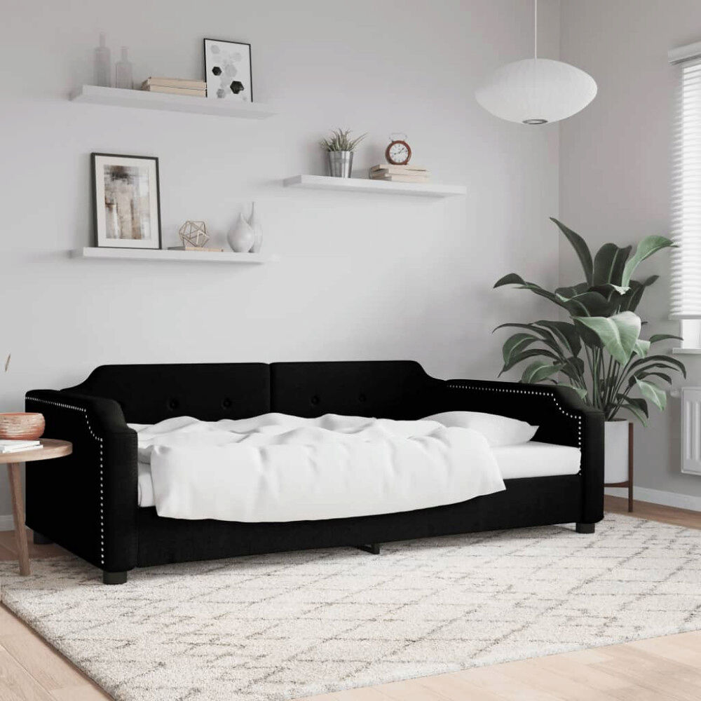 vidaXL Dagbädd svart 90x200 cm tyg