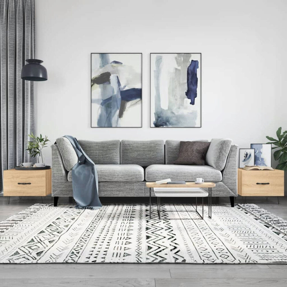 vidaXL Soffbord 2 st sonoma ek 50x50x40 cm konstruerat trä