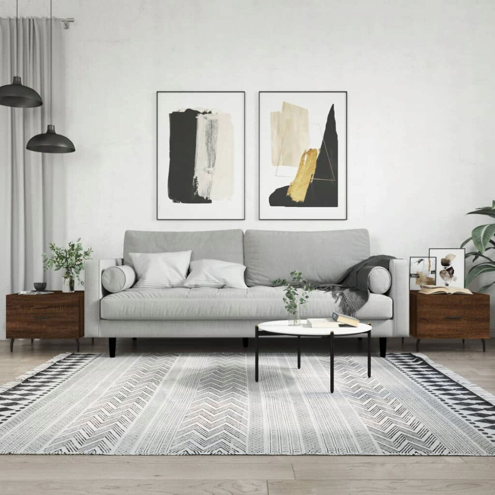 vidaXL Soffbord 2 st brun ek 50x50x40 cm konstruerat trä