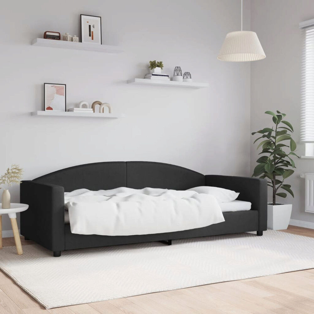 vidaXL Dagbädd svart 90x200 cm tyg