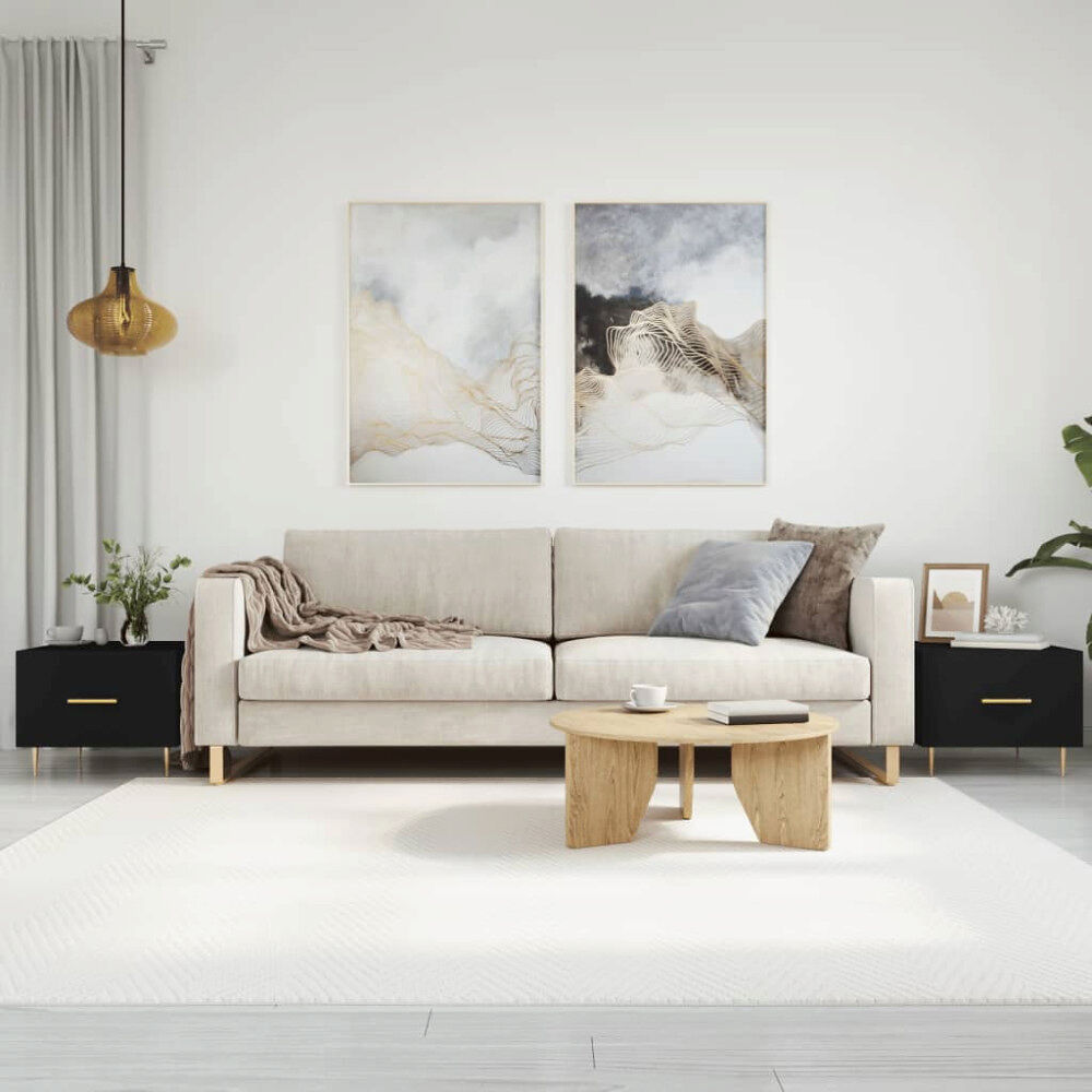 vidaXL Soffbord 2 st svart 50x50x40 cm konstruerat trä