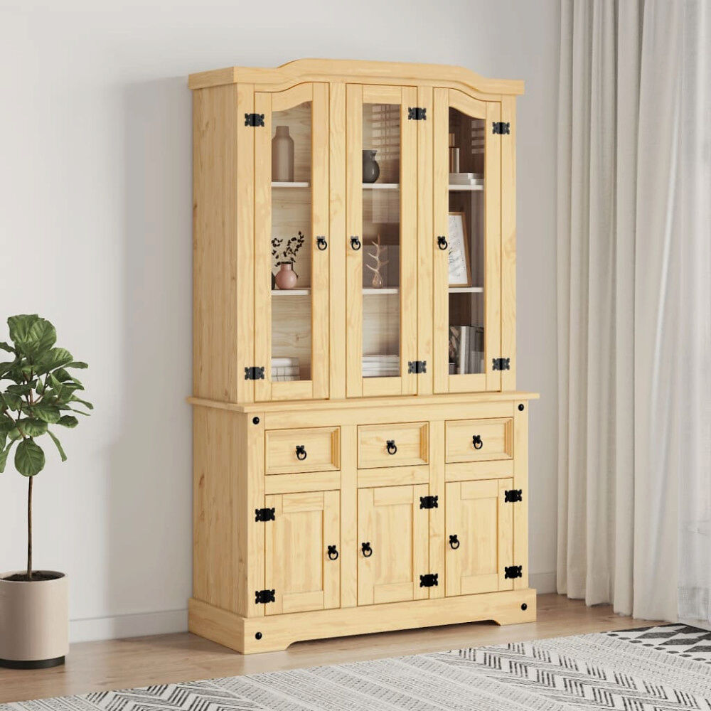vidaXL Skänk Corona brun 112x43x191,5 cm massiv mexikansk furu
