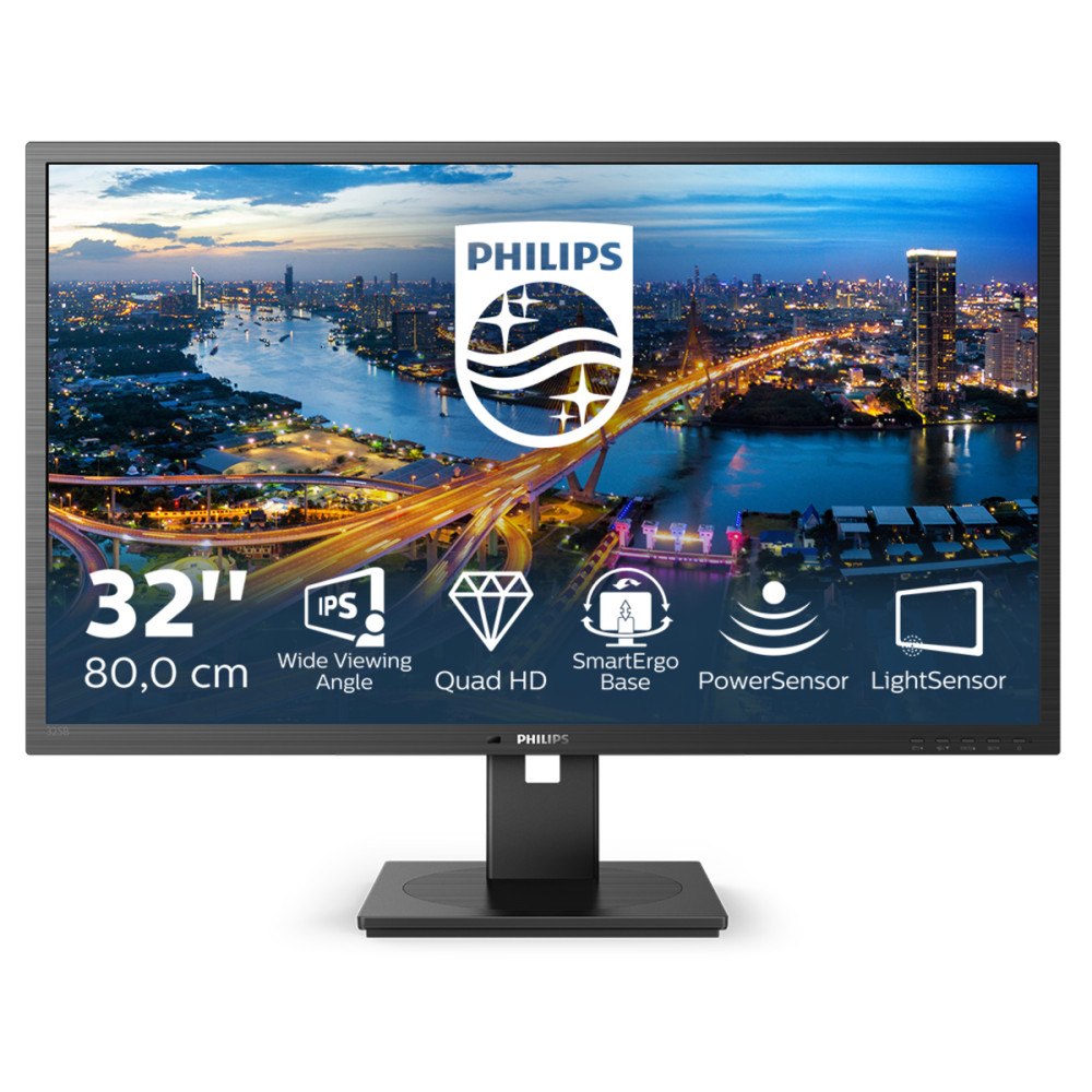 Philips Philips B Line 325B1L/00 platta pc-skärmar 80 cm (31.5") 2560 x 1440 pixlar 2K Ultra HD LCD Svart