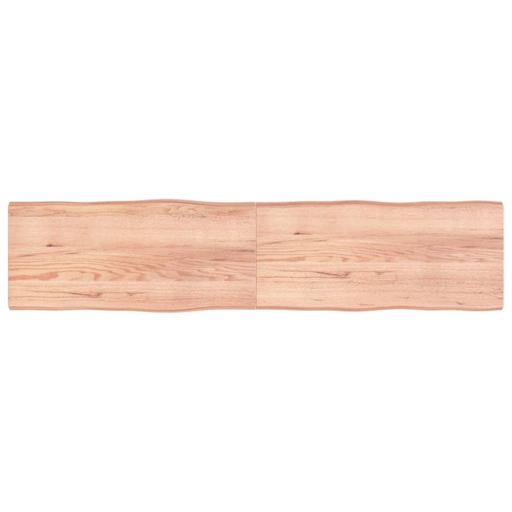 vidaXL Bordsskiva ljusbrun 220x50x(2-6) cm massivt trä levande kant