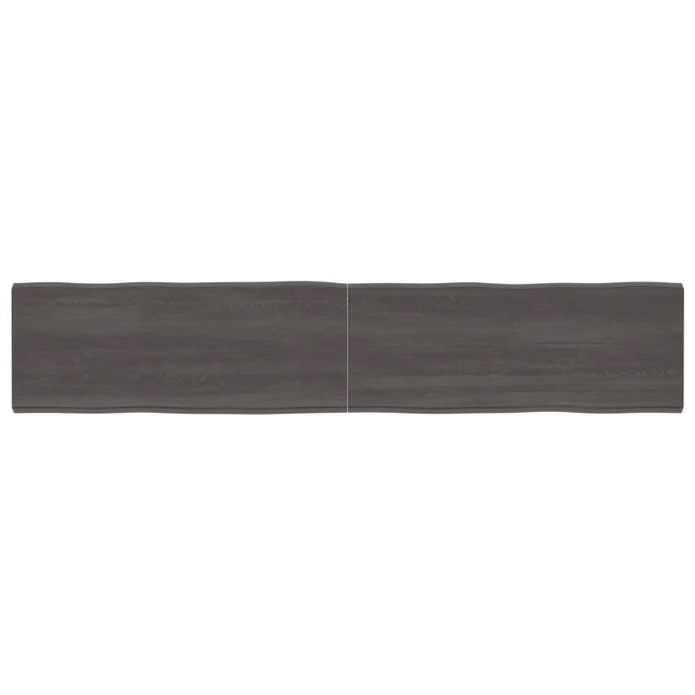 vidaXL Bordsskiva mörkbrun 200x40x(2-6) cm massivt trä levande kant