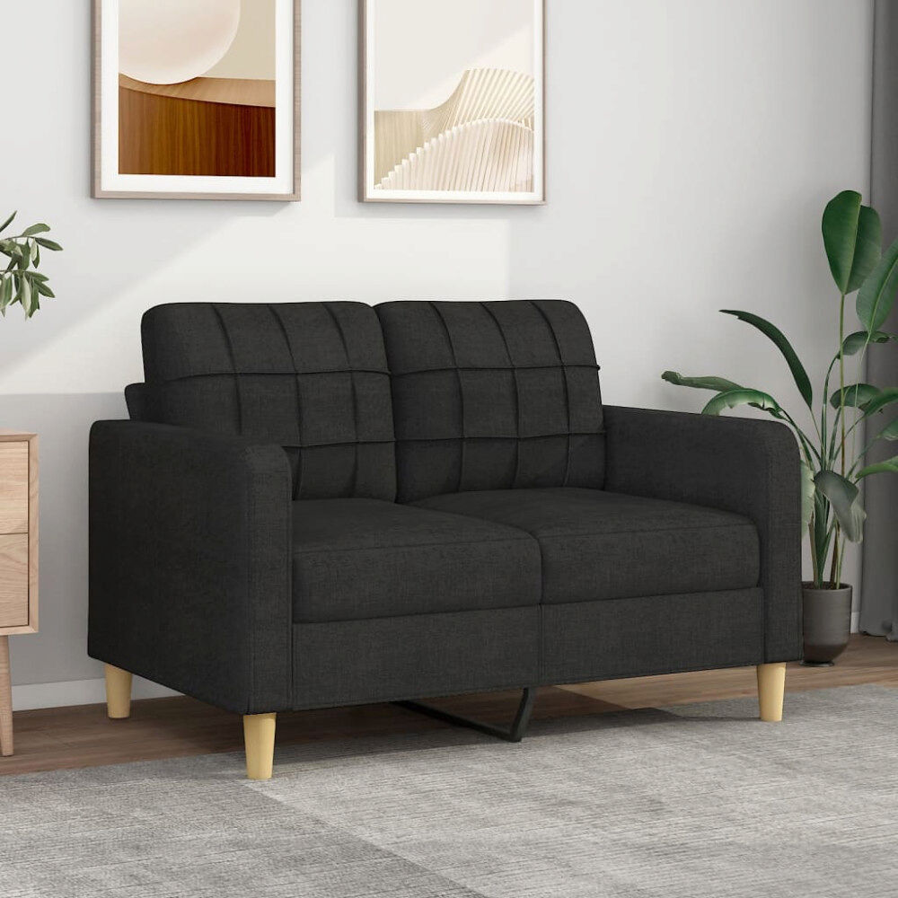vidaXL 2-sitssoffa ljusgrå Svart 120 cm tyg