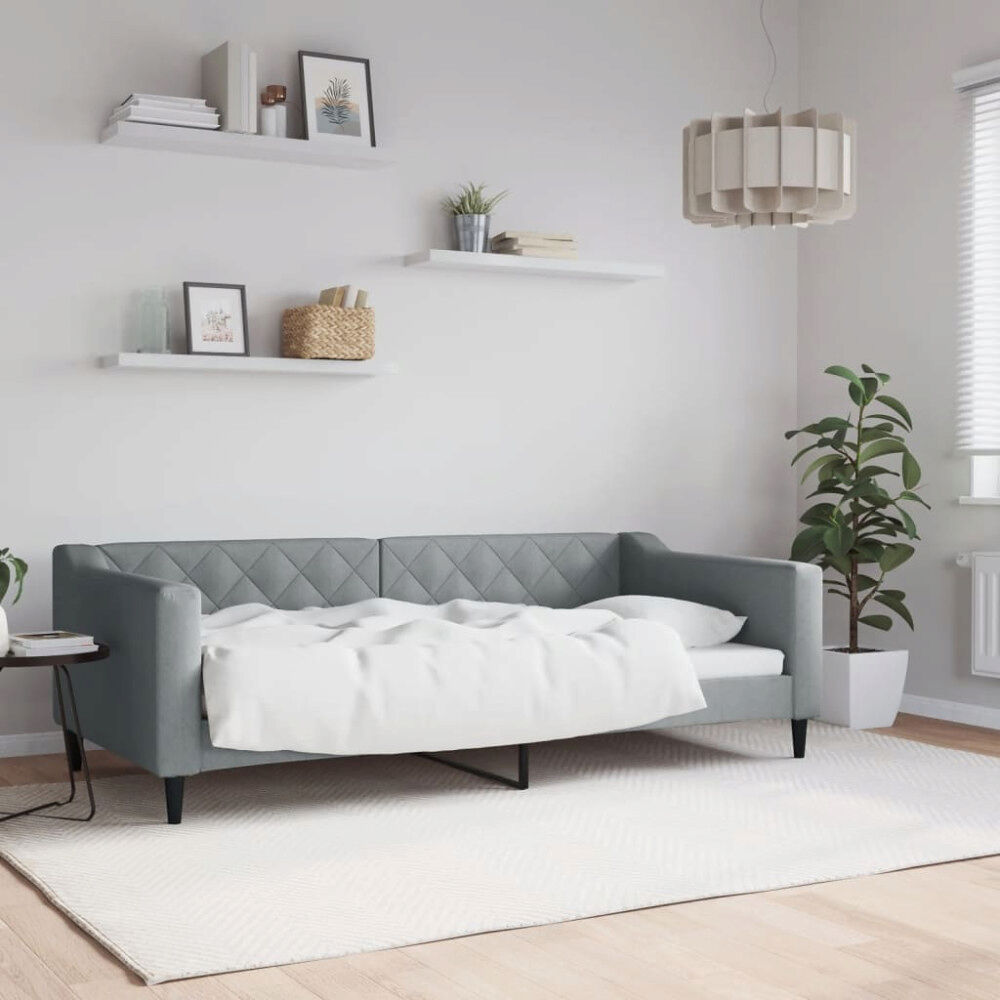 vidaXL Dagbädd ljusgrå 90x190 cm tyg