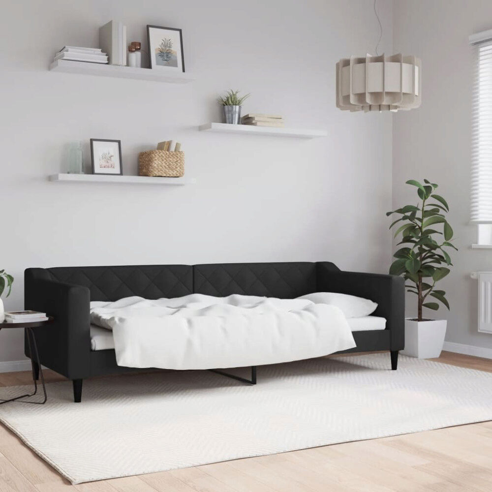 vidaXL Dagbädd svart 80x200 cm tyg