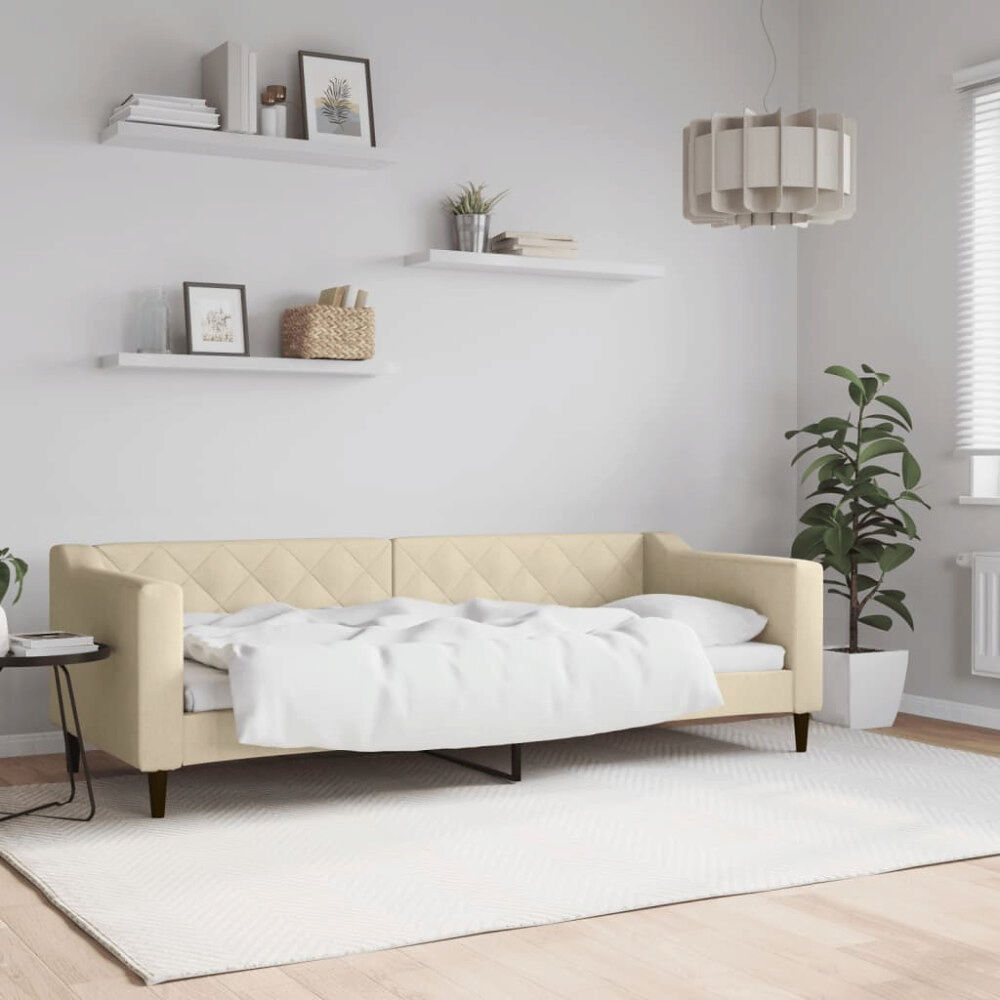 vidaXL Dagbädd gräddvit 80x200 cm tyg