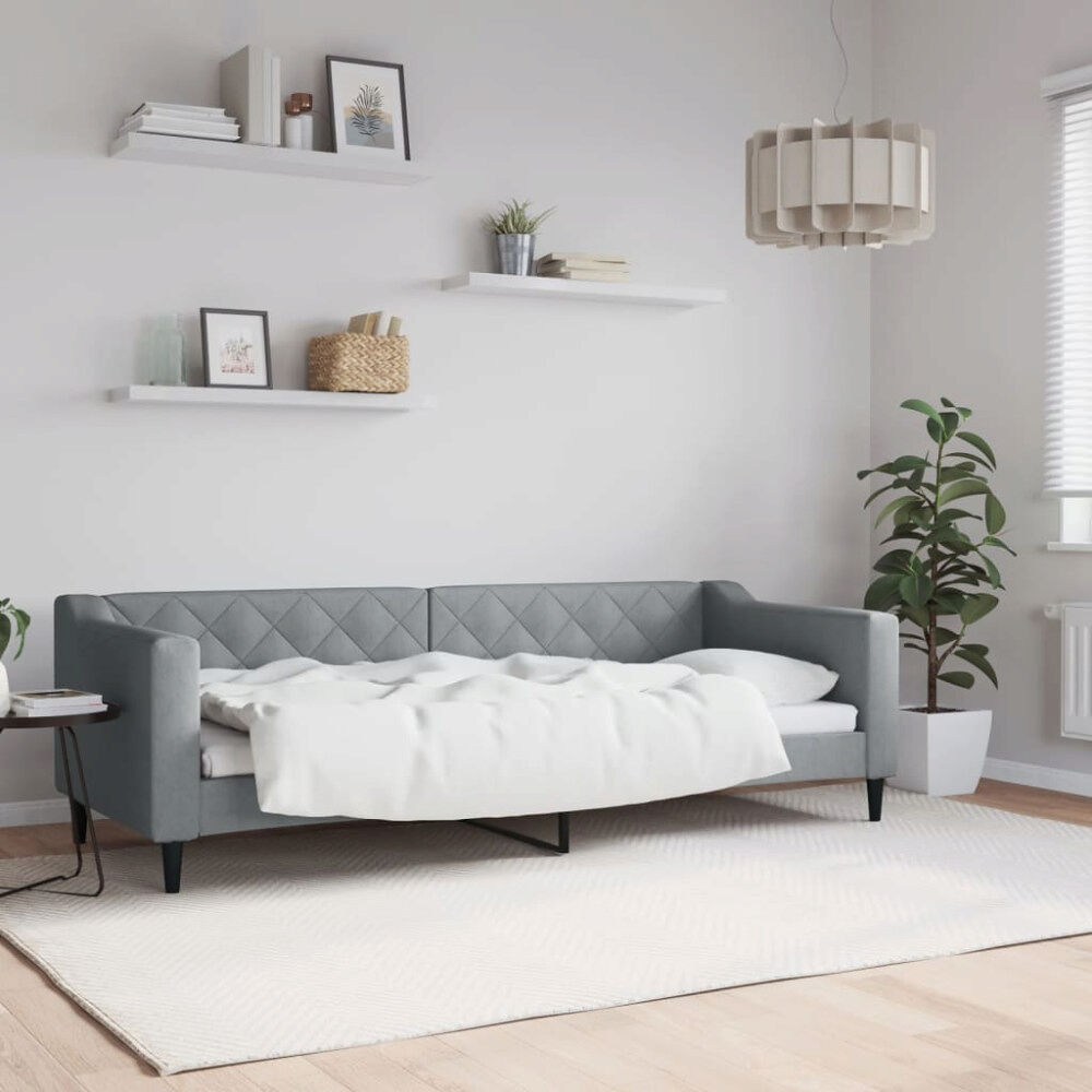 vidaXL Dagbädd ljusgrå 80x200 cm tyg