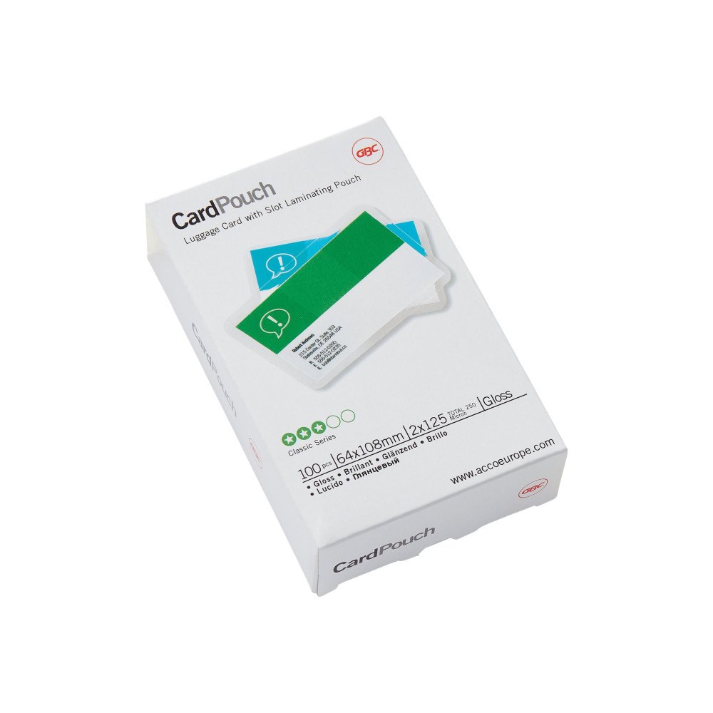 GBC GBC Card Laminating Pouch - 100-pack - glättat - 64 x 108 mm - lamineringsfickor