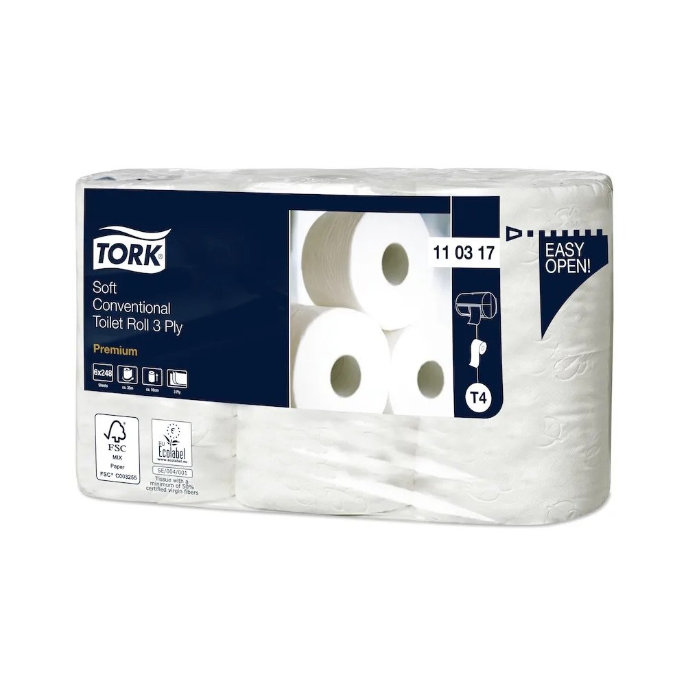 TORK Tork Advanced Extra Soft T4 - toalettpapper - 248 ark - rulle - 34.7 m - vit (paket om 6)