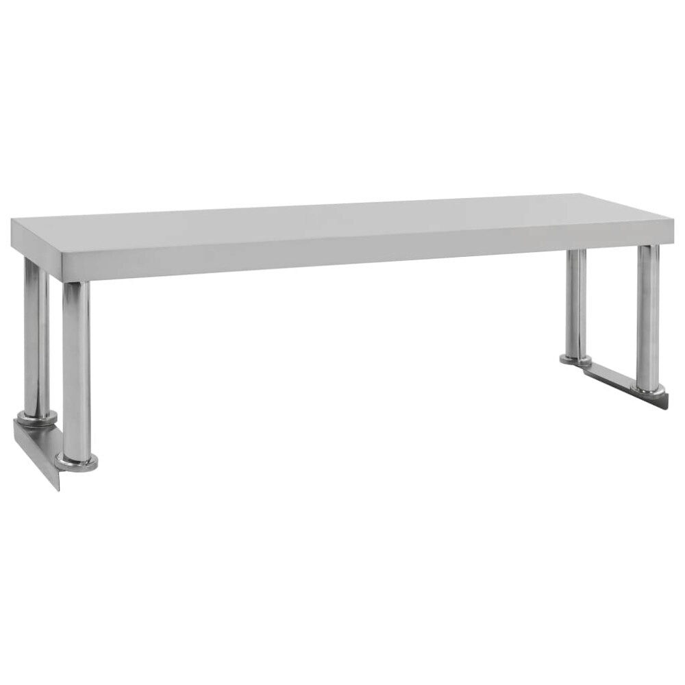 vidaXL Överhylla för arbetsbord 120x30x35 cm rostfritt stål
