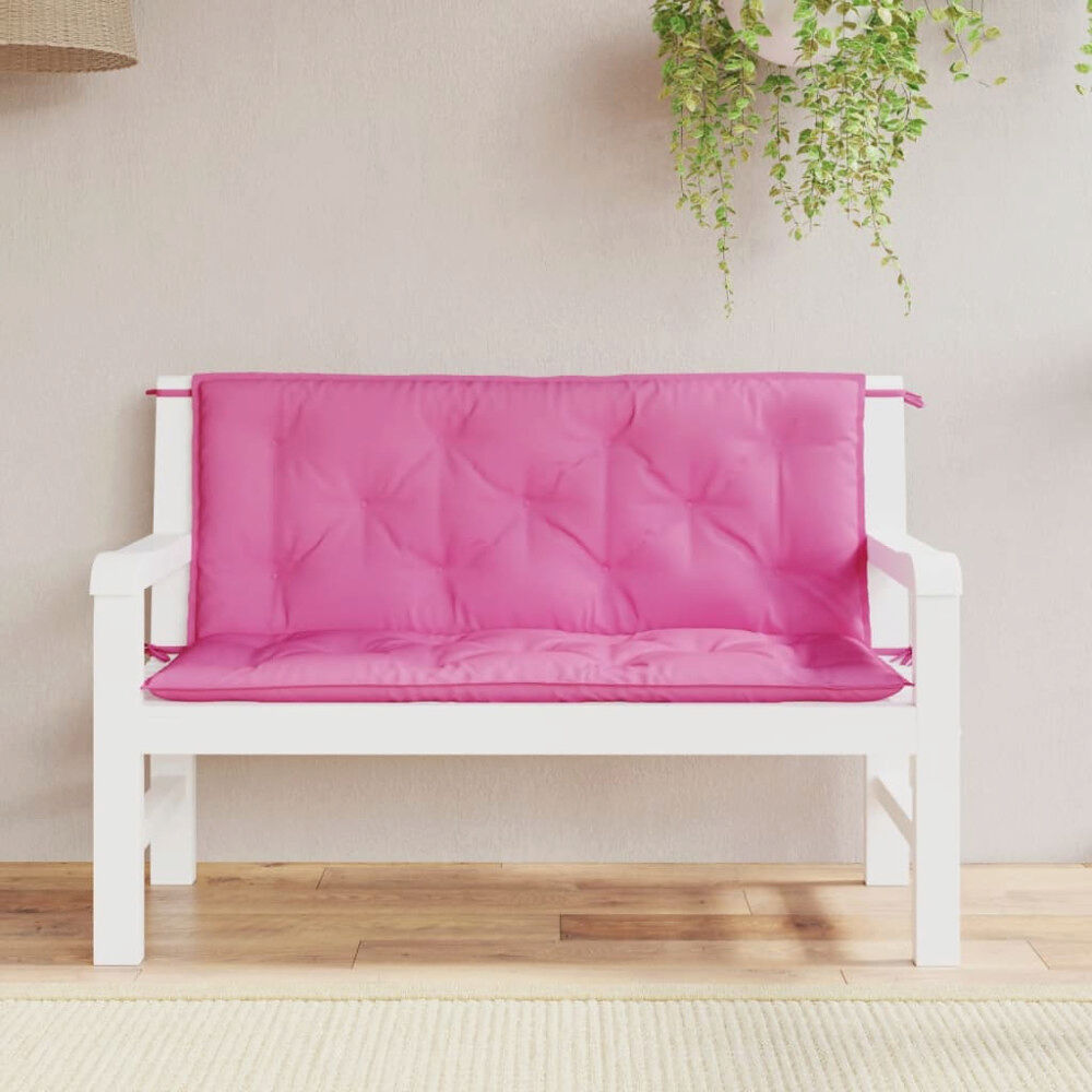 vidaXL Bänkdynor 2 st rosa 120x50x7 cm tyg