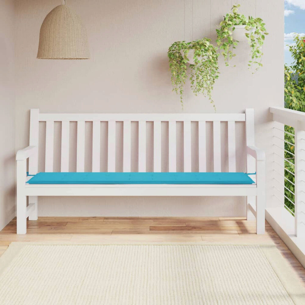 vidaXL Bänkdyna för trädgården turkos 200x50x4 cm tyg