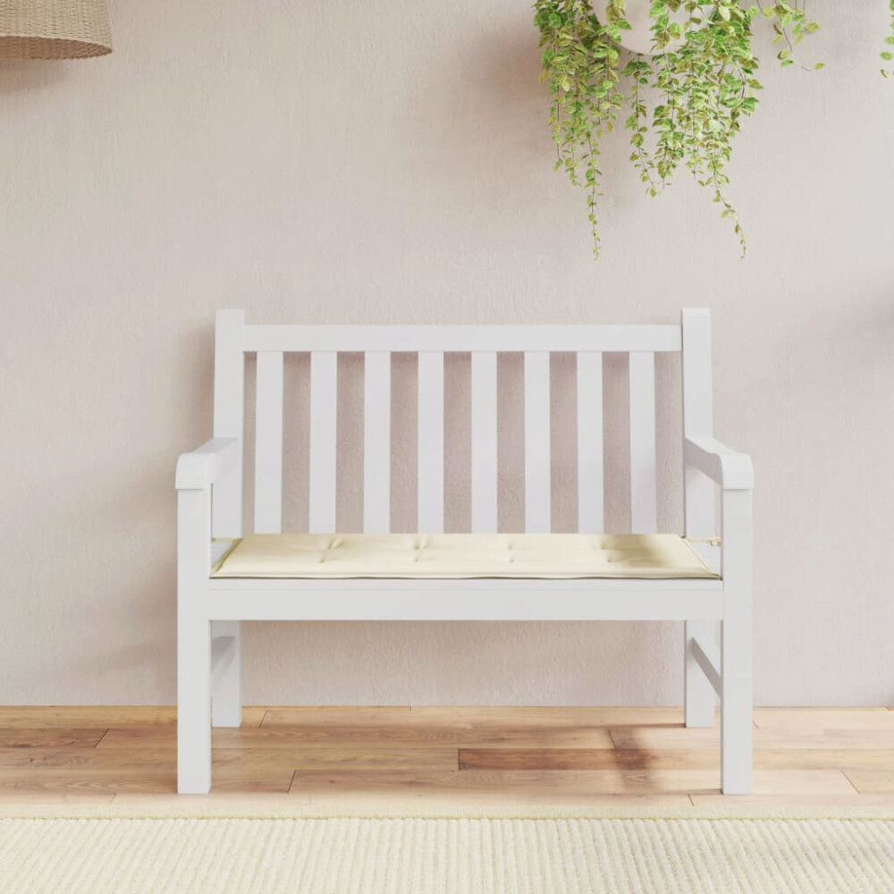 vidaXL Bänkdyna för trädgården gräddvit 100x50x4 cm oxfordtyg