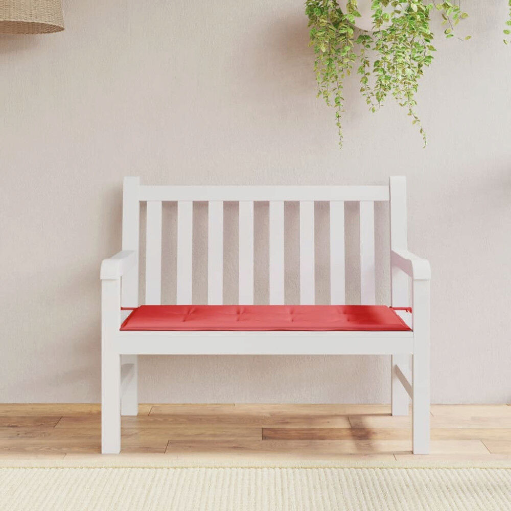 vidaXL Bänkdyna för trädgården röd 120x50x4 cm oxfordtyg