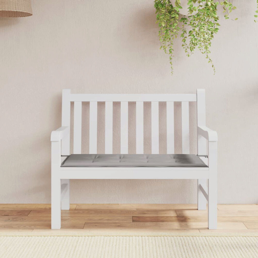 vidaXL Bänkdyna för trädgården grå 100x50x4 cm oxfordtyg