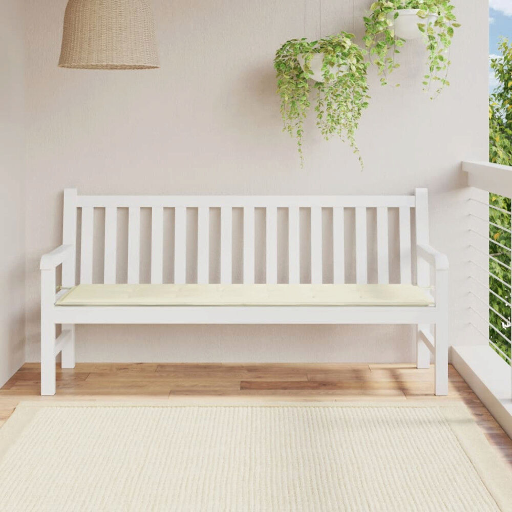 vidaXL Bänkdyna för trädgården gräddvit 180x50x3 cm oxfordtyg
