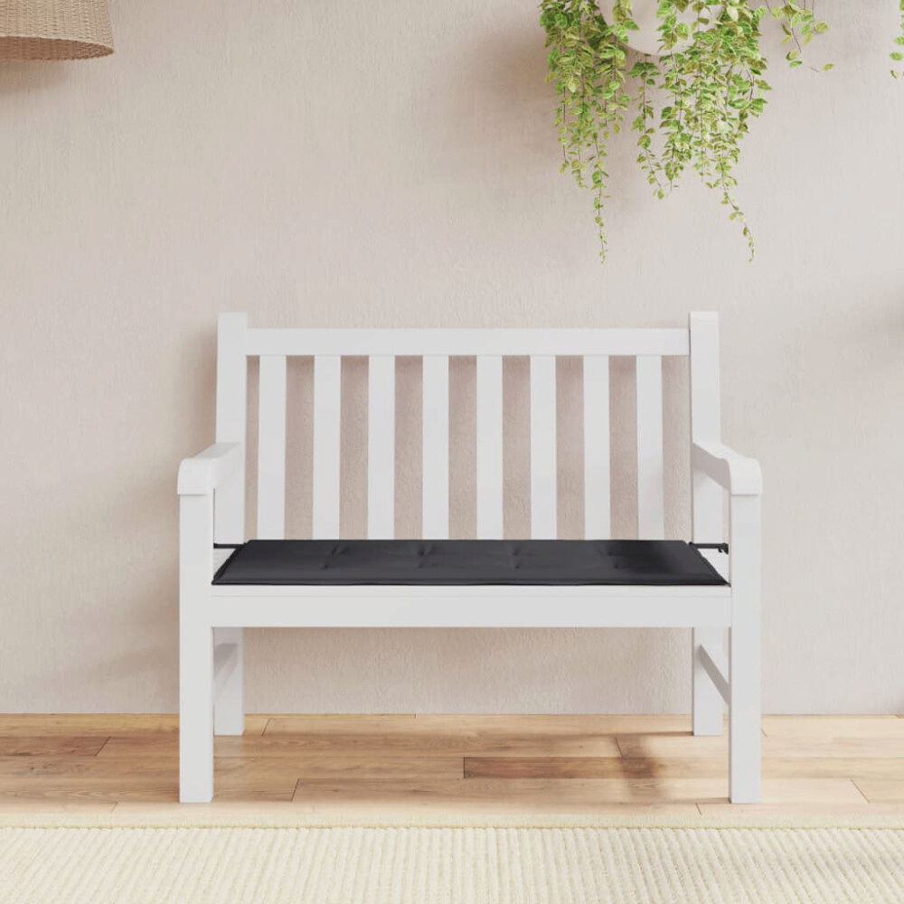 vidaXL Bänkdyna för trädgården svart 100x50x4 cm oxfordtyg