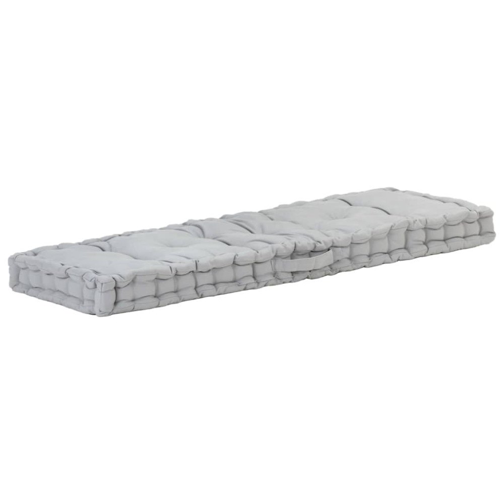 vidaXL Dyna till pallsoffa bomull 120x40x7 cm grå