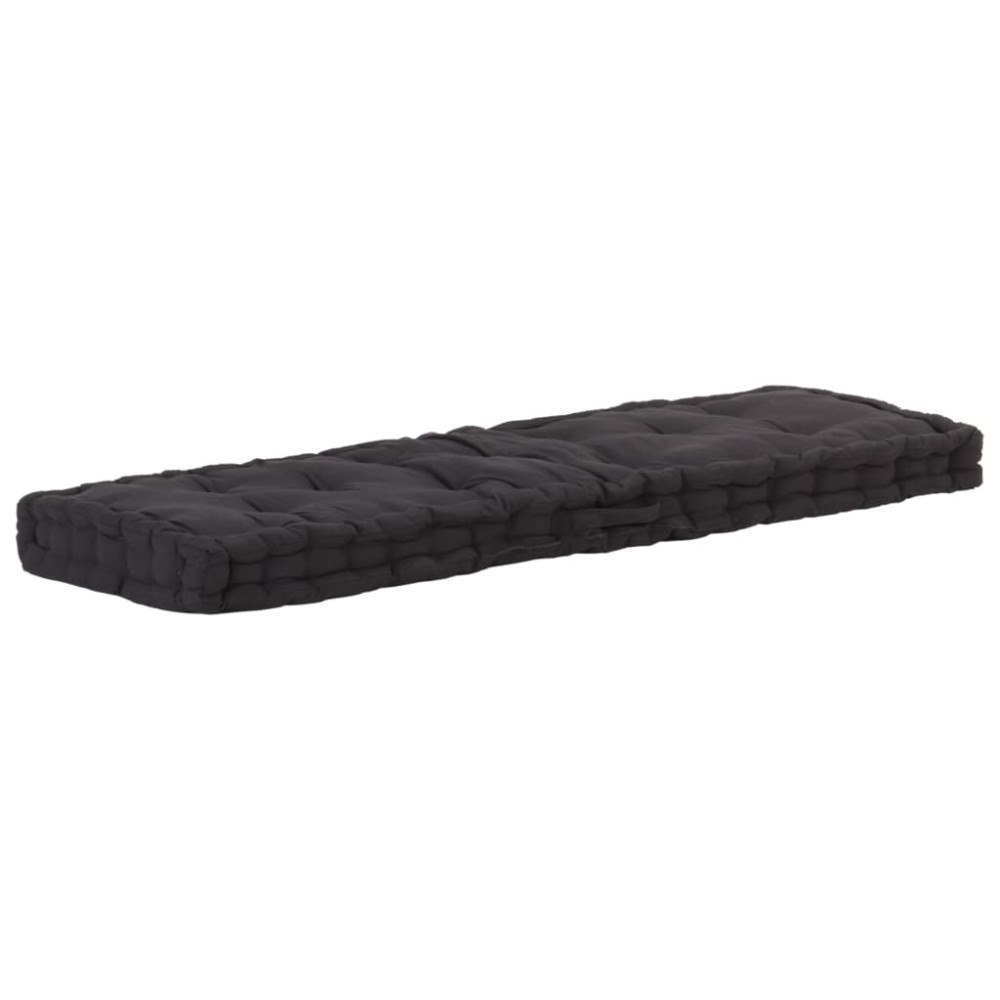 vidaXL Dyna till pallsoffa bomull 120x40x7 cm svart