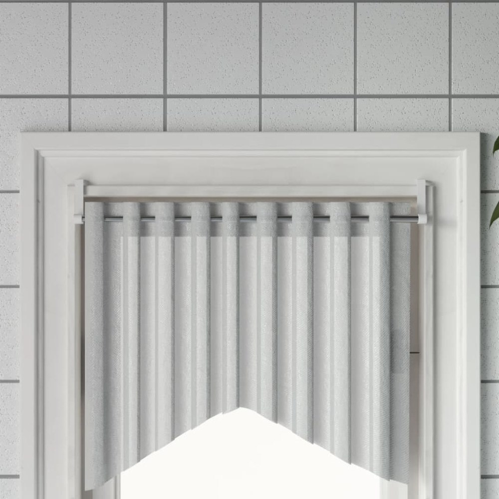 vidaXL Gardinskenor 2 st vit och silver 40-60 cm aluminium