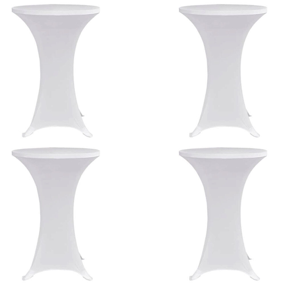 vidaXL Överdrag till ståbord Ø60 cm vit stretch 4 st