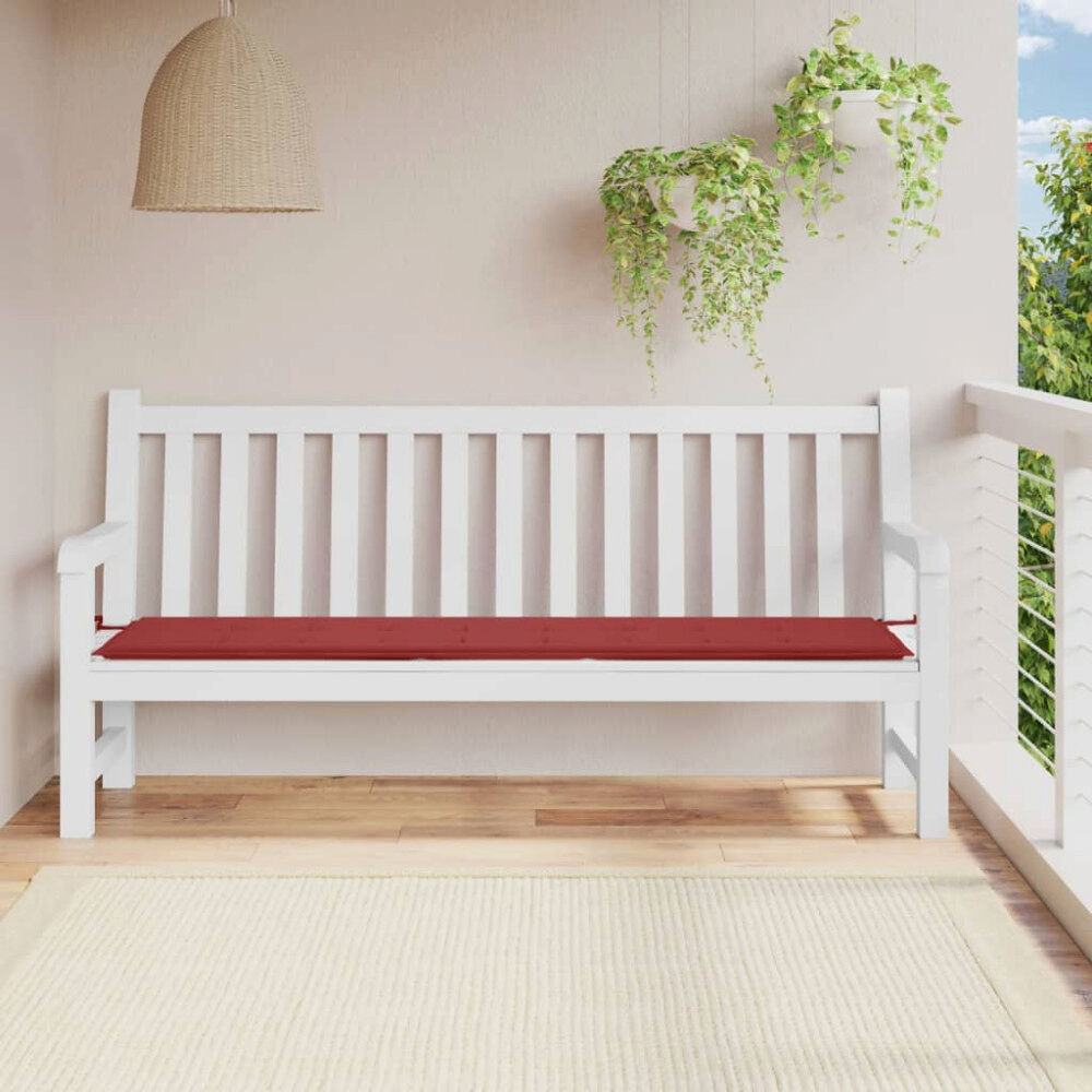 vidaXL Bänkdyna för trädgården vinröd 200x50x4 cm oxfordtyg