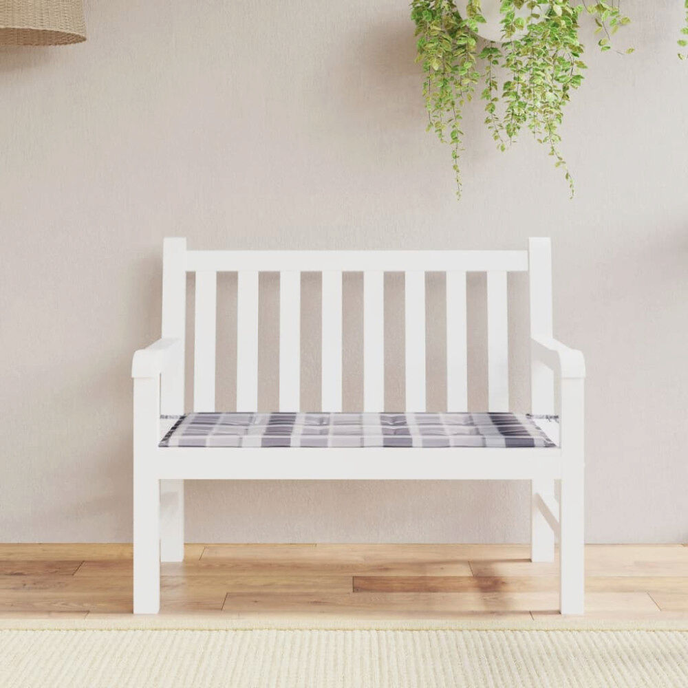 vidaXL Bänkdyna för trädgården grårutig 120x50x4 cm tyg