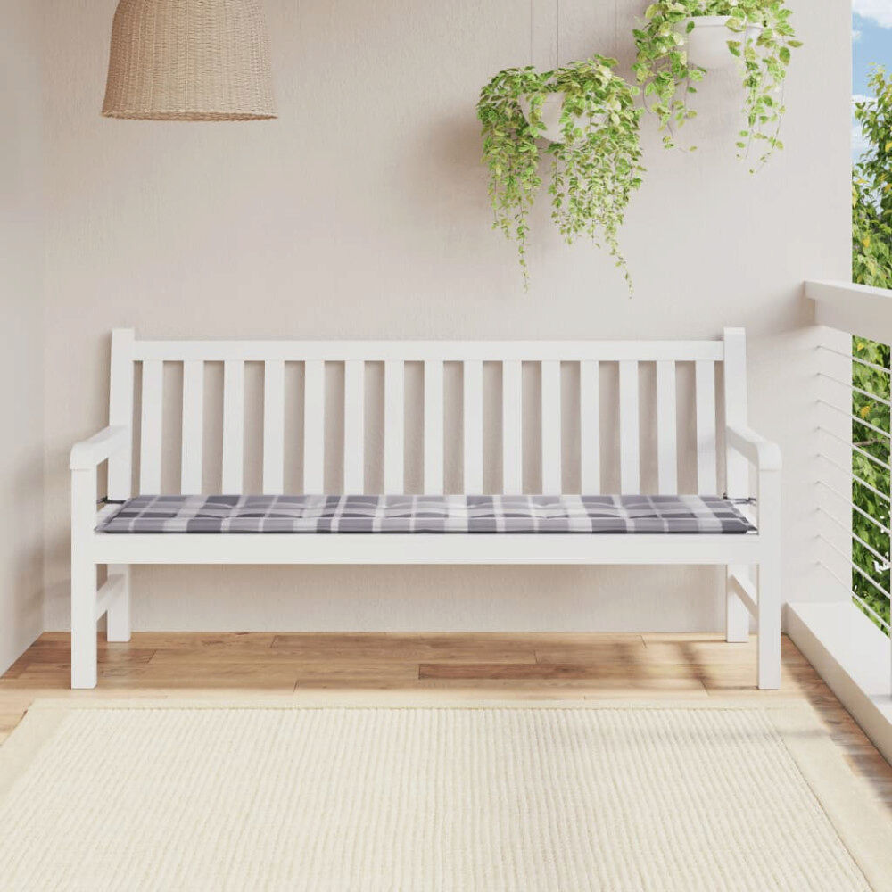 vidaXL Bänkdyna för trädgården grårutig 180x50x4 cm tyg