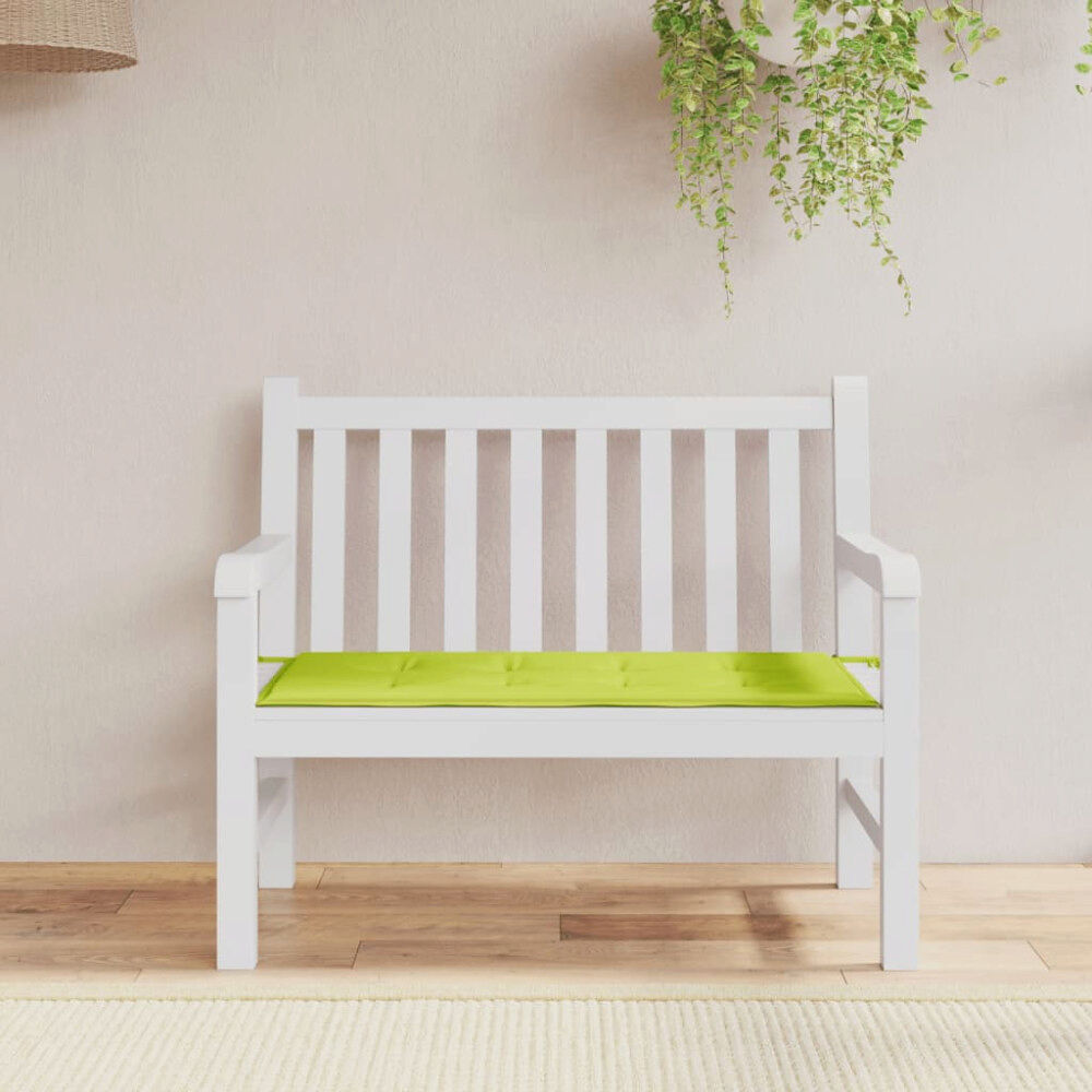 vidaXL Bänkdyna för trädgården ljusgrön 120x50x4 cm oxfordtyg