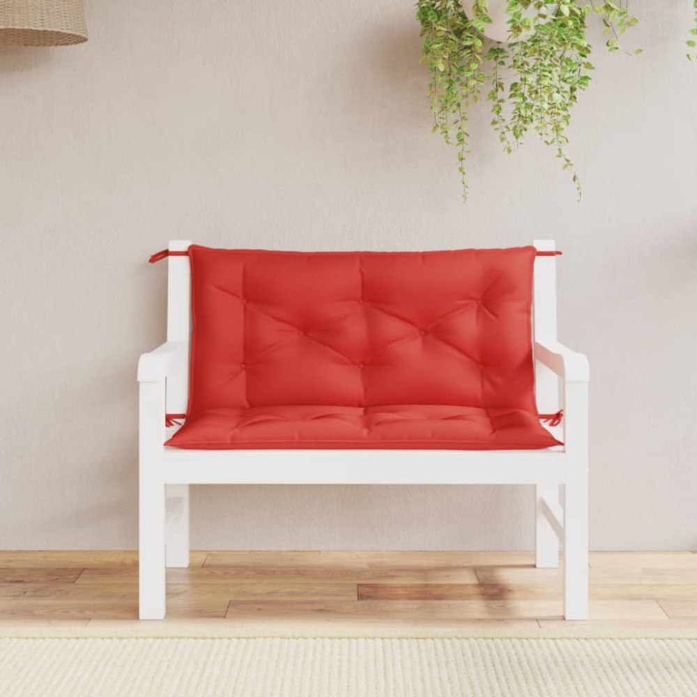 vidaXL Bänkdyna för trädgården röd 100x(50+50)x7 cm oxfordtyg