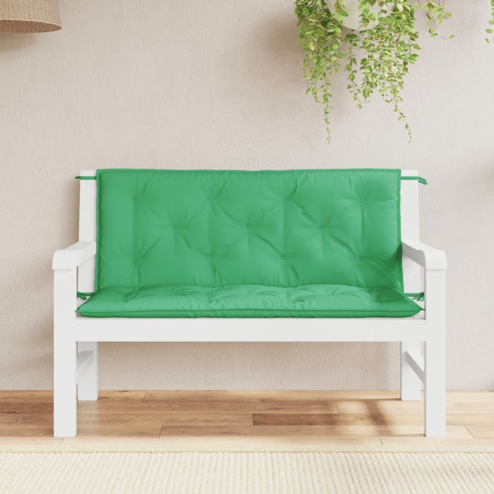 vidaXL Bänkdyna för trädgården grön 120x(50+50)x7 cm oxfordtyg