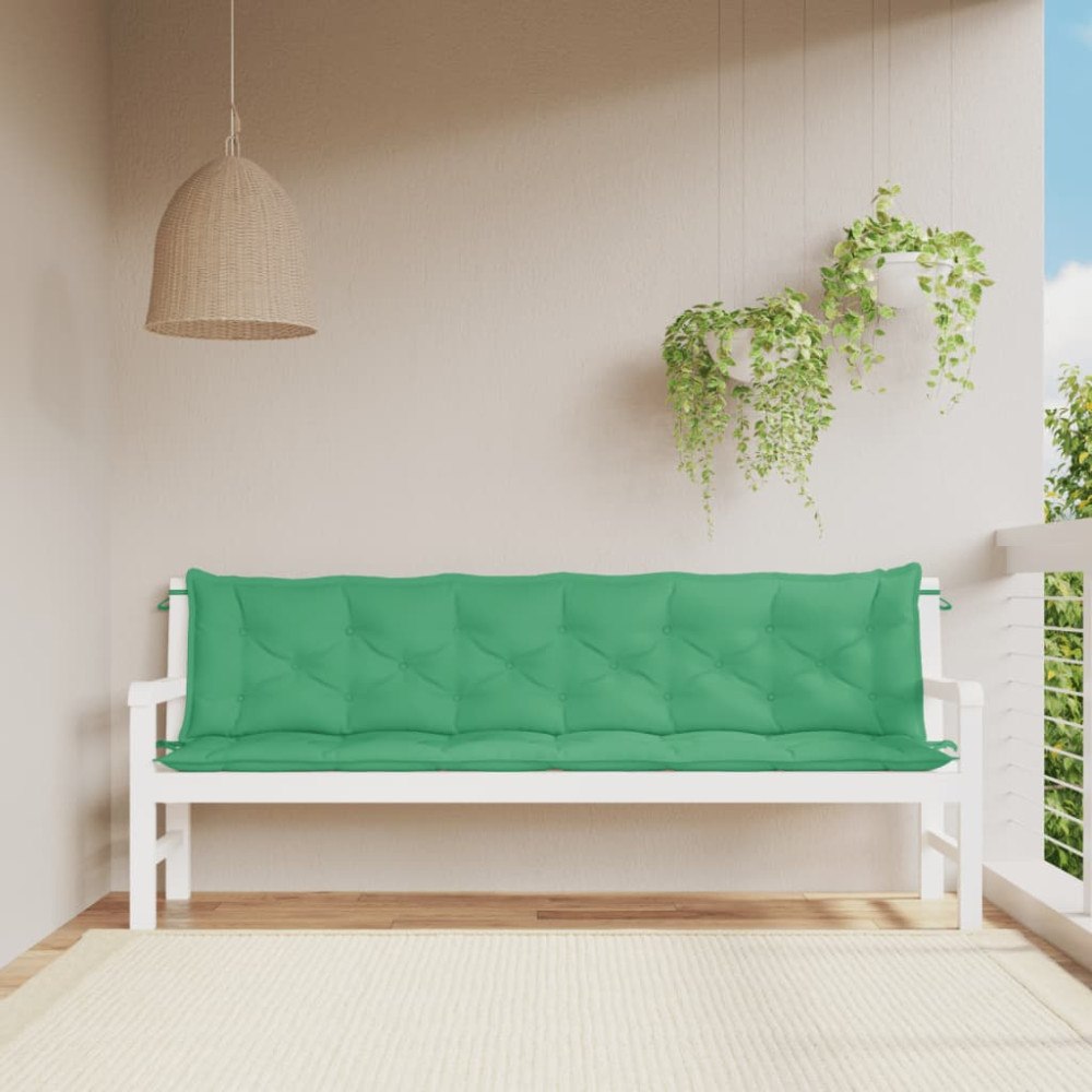 vidaXL Bänkdyna för trädgården grön 200x(50+50)x7 cm oxfordtyg