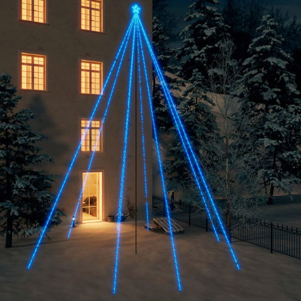 vidaXL LED julgran inomhus/utomhus 1300 LEDs blå 8 m