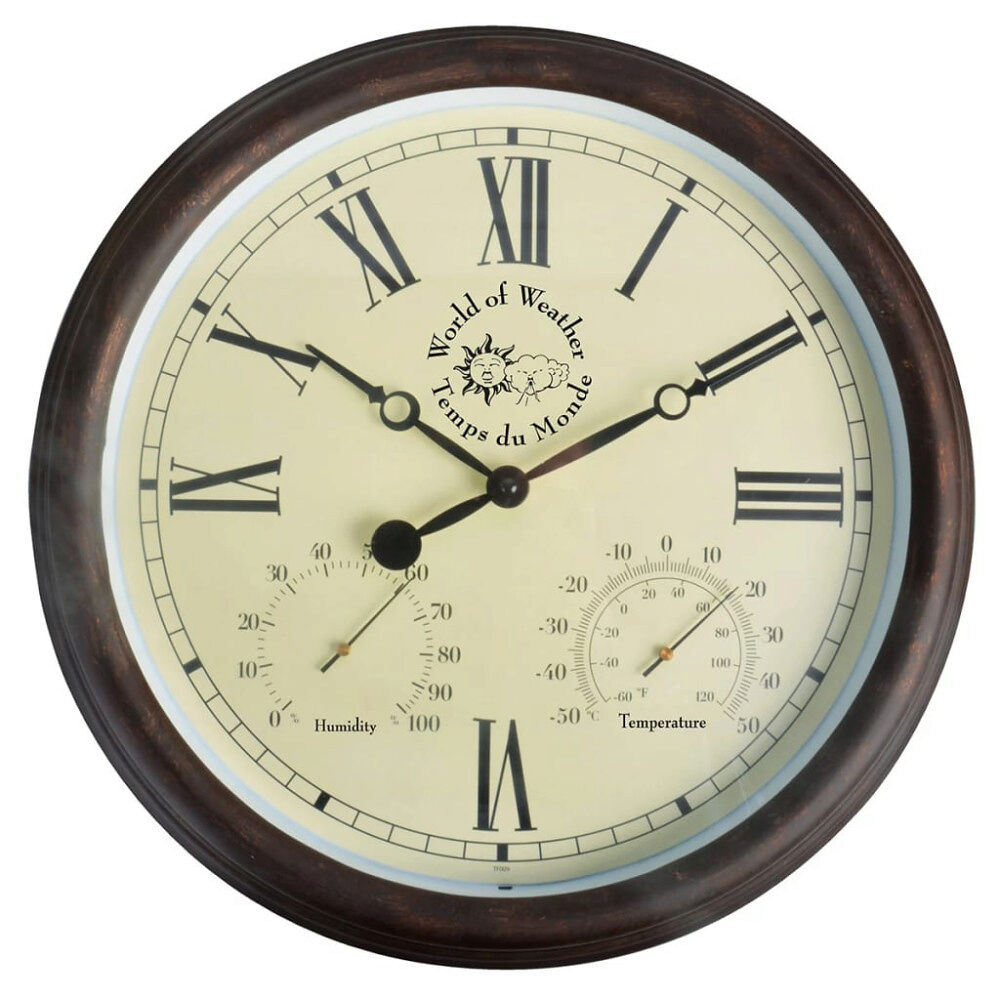 Esschert Design Esschert Design Stationsklocka med termo-hygrometer 30,5 cm TF009