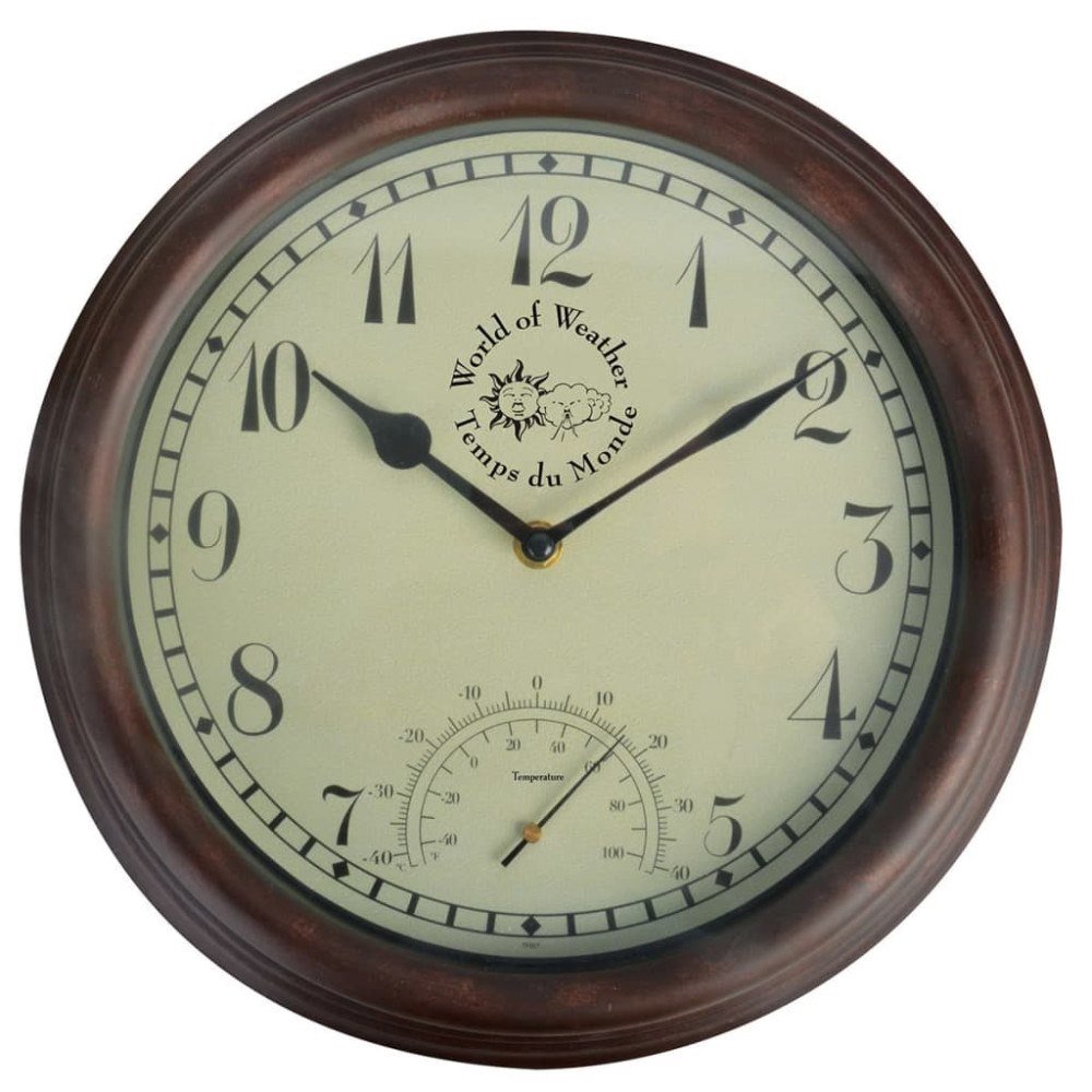 Esschert Design Esschert Design Stationsklocka med termometer 30,5 cm TF007