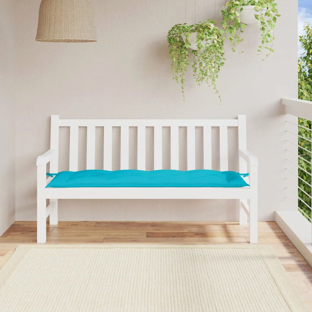 vidaXL Bänkdyna för trädgården turkos 150x50x7 cm oxfordtyg