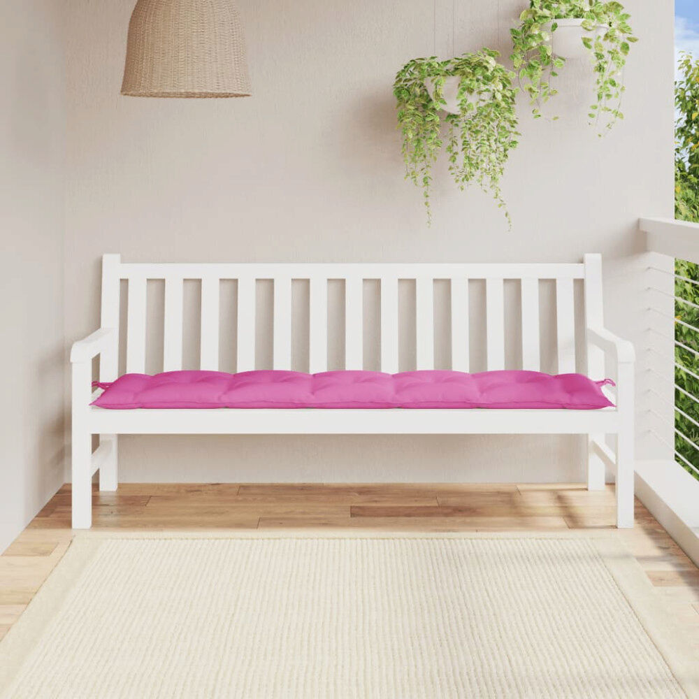vidaXL Bänkdyna för trädgården rosa 180x50x7 cm oxfordtyg