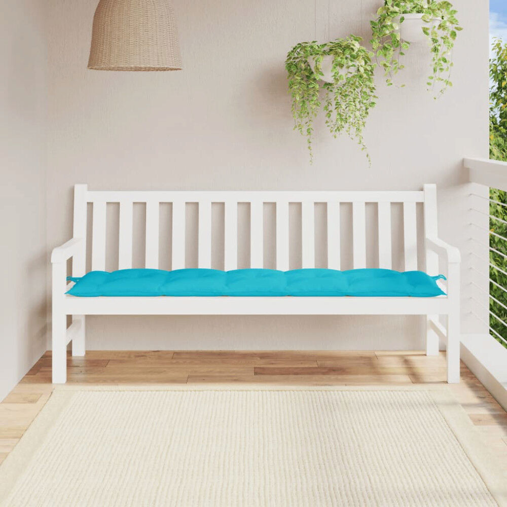 vidaXL Bänkdyna för trädgården turkos 180x50x7 cm oxfordtyg