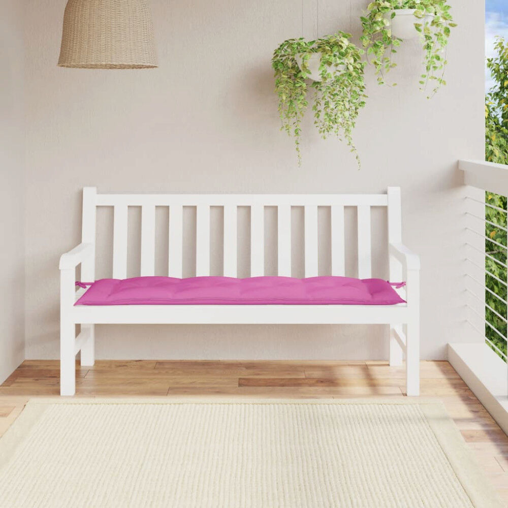 vidaXL Bänkdyna för trädgården rosa 150x50x7 cm oxfordtyg