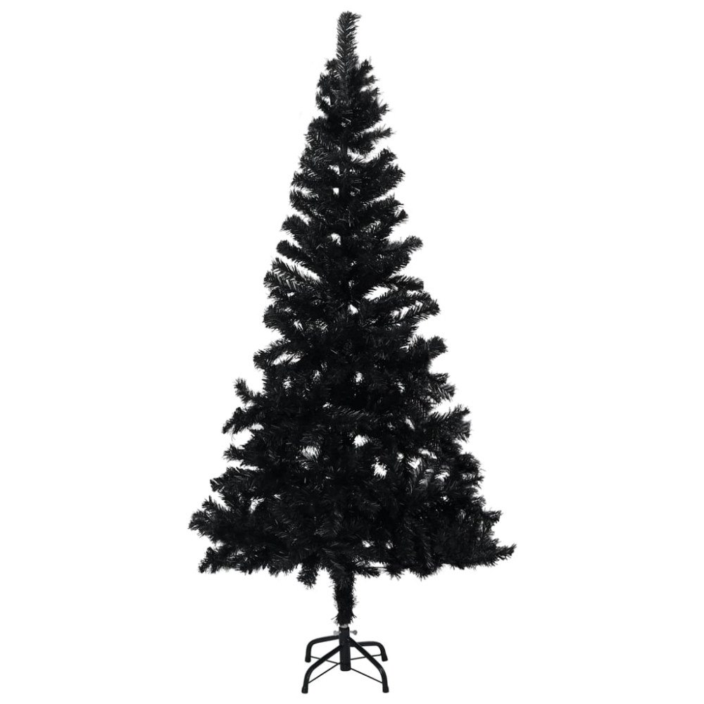 vidaXL Plastgran med fot svart 120 cm PVC