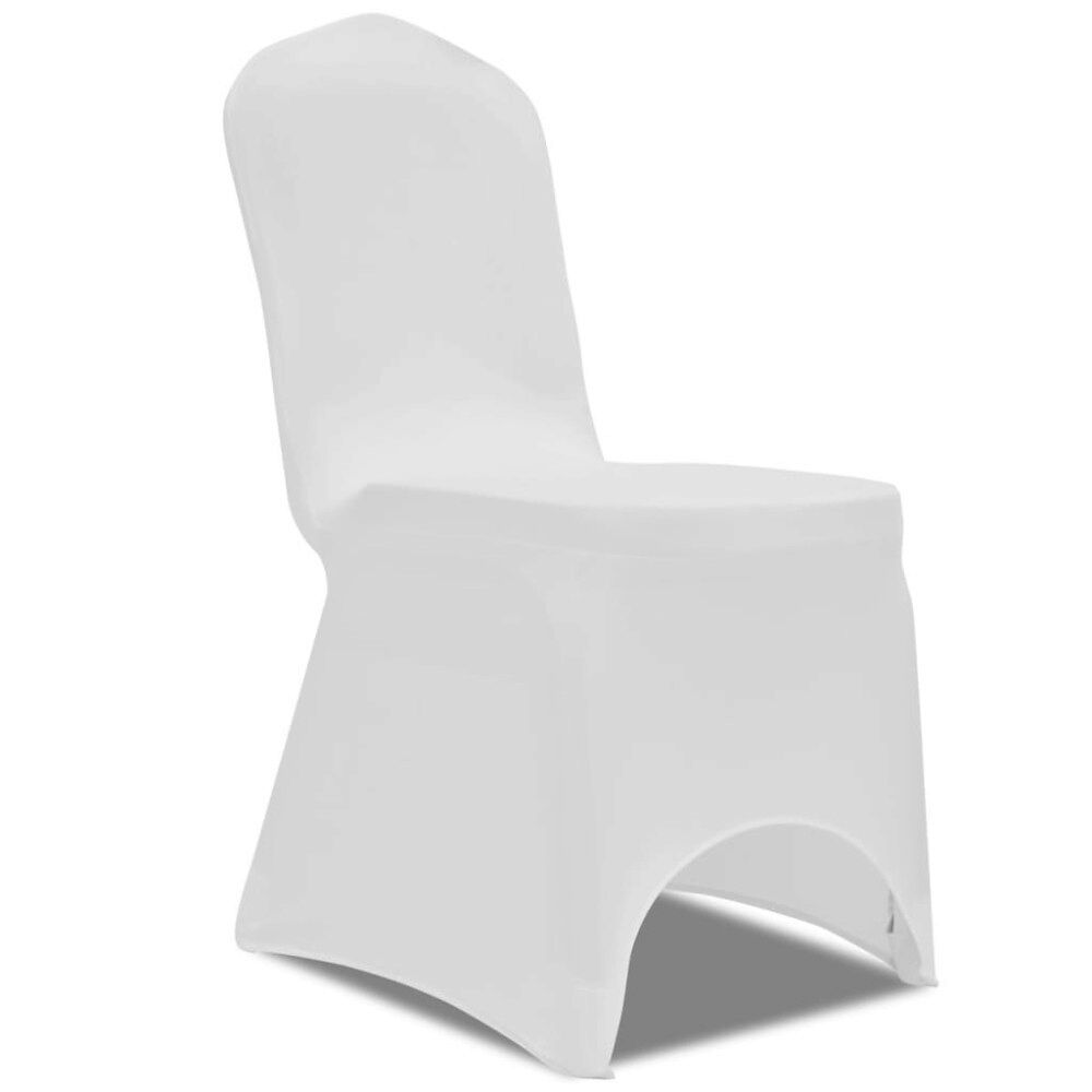 vidaXL Stolsöverdrag stretch 50 st vit