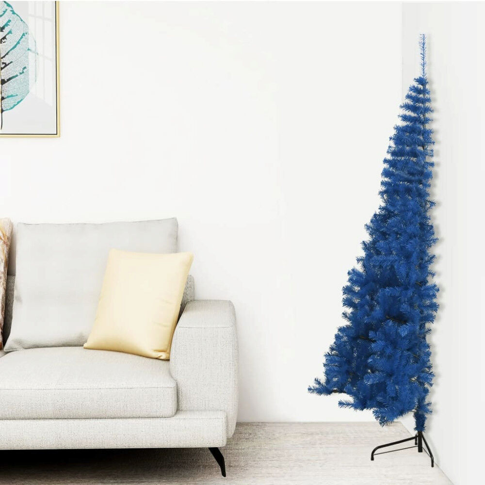 vidaXL Halv plastgran med stativ blå 150 cm PVC