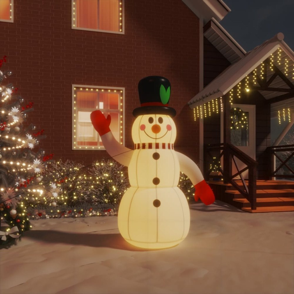 vidaXL Uppblåsbar snögubbe med LEDs 120 cm