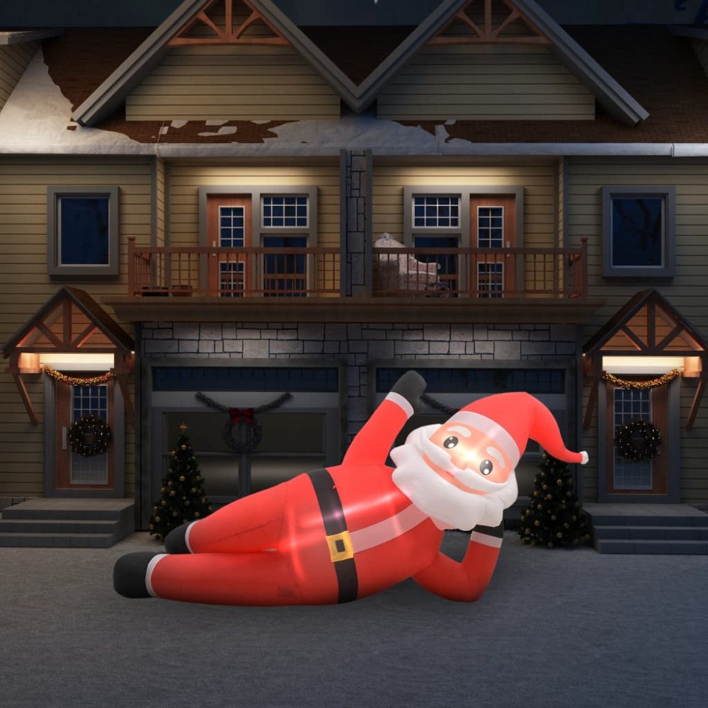 vidaXL Uppblåsbar jultomte LED IP44 röd 360 cm XXL