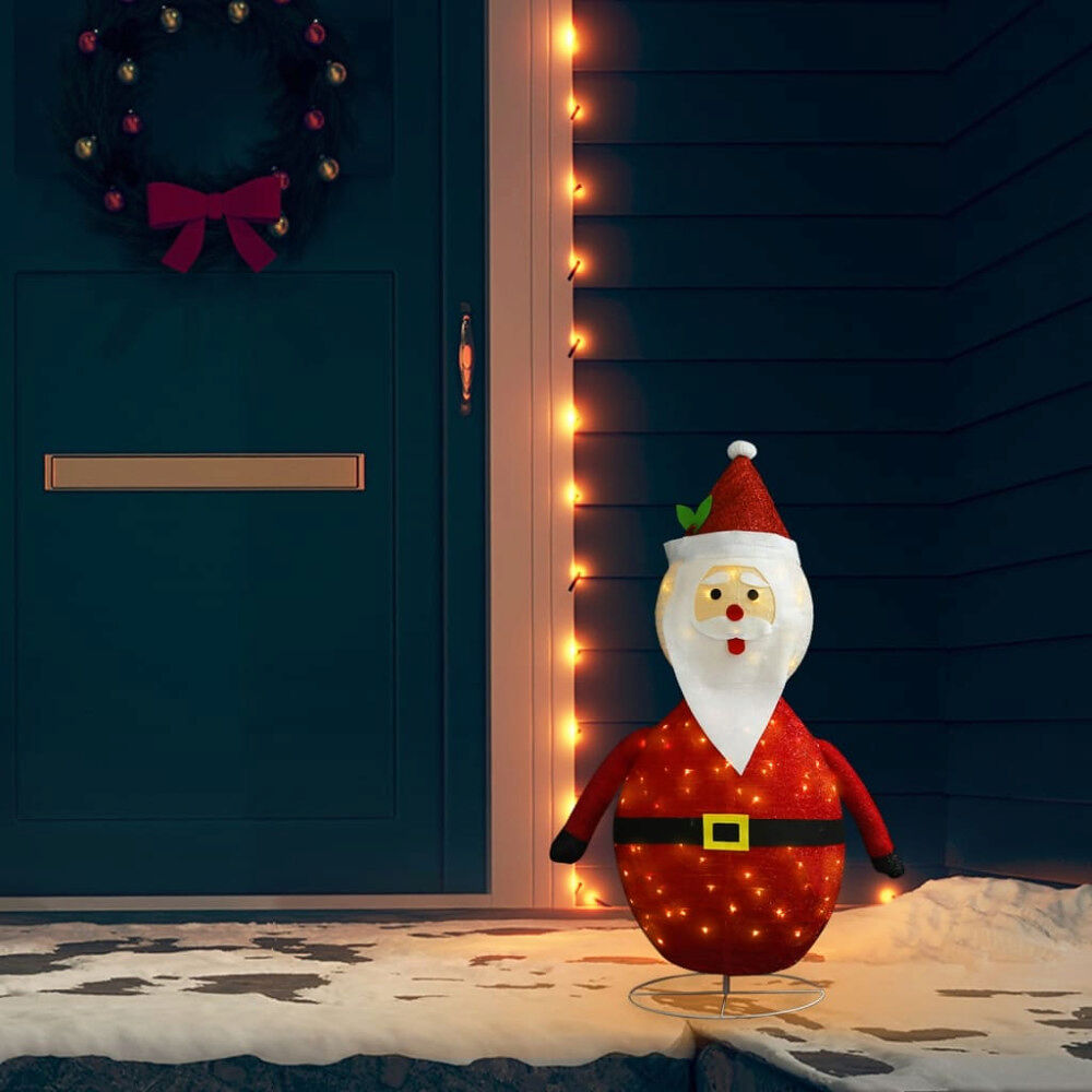 vidaXL Dekorativ jultomte med LED lyxigt tyg 90 cm