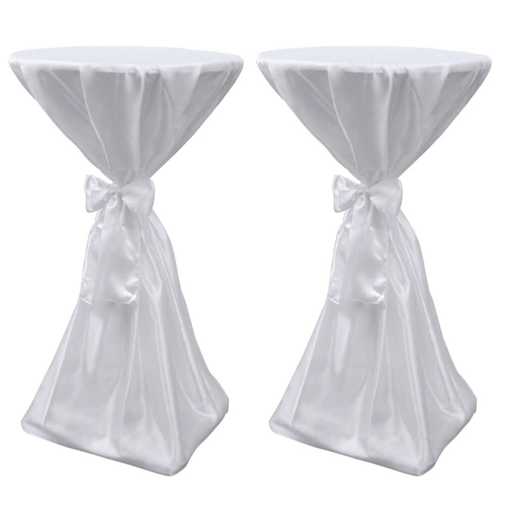 vidaXL Vit bordsduk med rosett 60 cm 2-pack