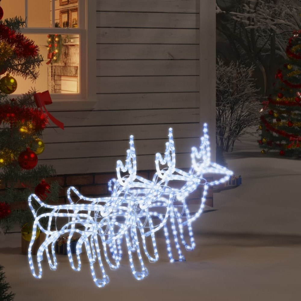 vidaXL Renfigur 3 st ljusslinga kallvit 60x30x60 cm